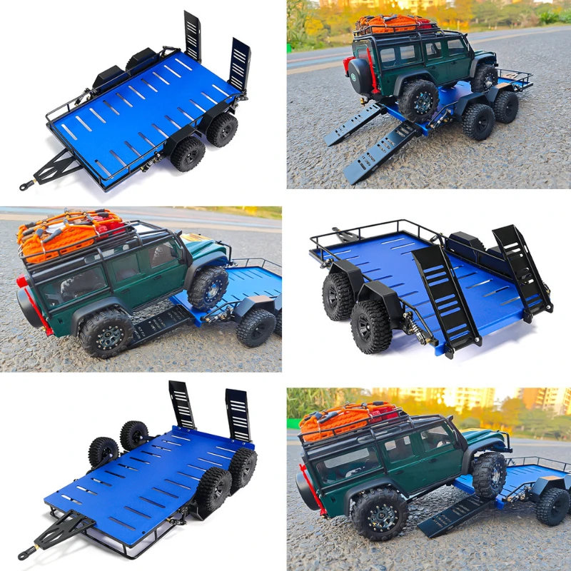

1:18 metal remote control car trailer cargo carrier, suitable for TRX4M SCX24 FCX24 1/18 1/24 remote control car upgrade parts