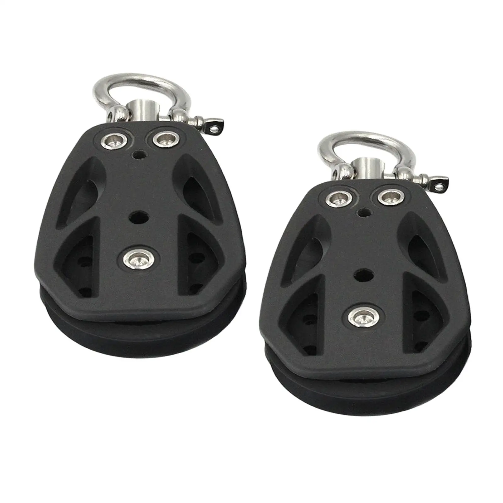 Single Sailing Block Low Friction Black Accessories for Ship Sailboats Canoe
