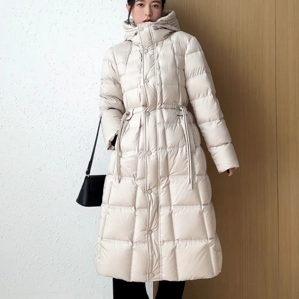 

Womans Clothing White Duck Down Coat New Fashion Puffer Jacket Women with Hood 2025 Autumn Winter Long Coat Down Coats Oversize