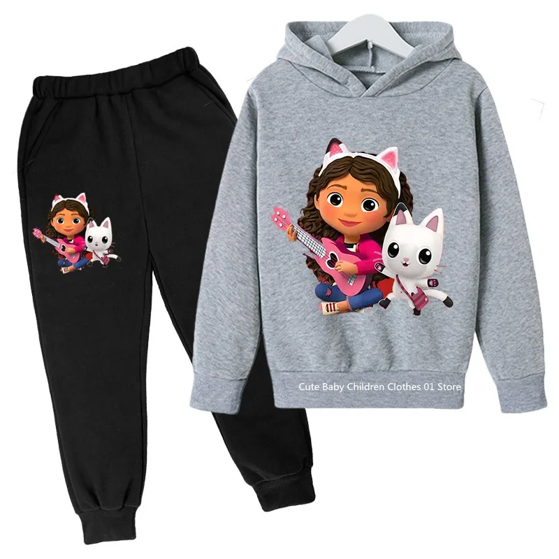 Kids Gabby Cats Hoodie Toddler Girls Gabbys Dollhouse Clothes Baby Boys Long Sleeve Sweatshirt 2023 Autumn Children'S Clothing