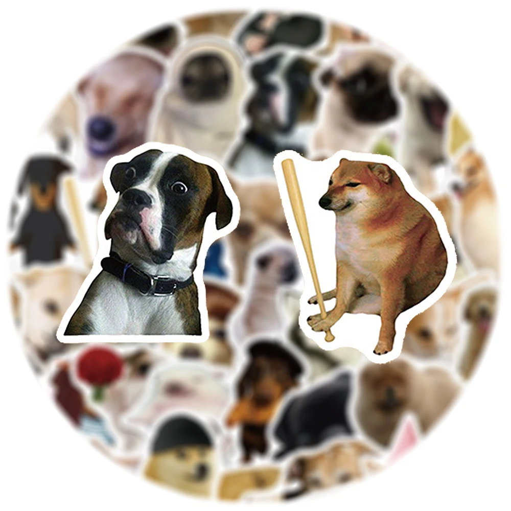 10/30/50pcs Meme Dog Animal Stickers Funny Cartoon Expression Sticker DIY Water Bottle Phone Notebook Cute Creative Decals Toy
