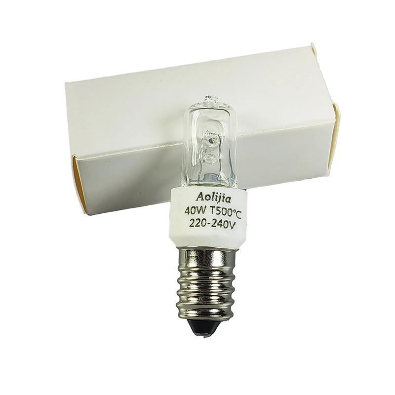 500 ℃   ทนเครื่องเป่าไมโครเวฟหลอดไฟ 25 W/40 W E14 เตาอบหลอดไฟ 220-240V ปลอดภัยหลอดฮาโลเจนเตาอบสูงอุณหภูมิ