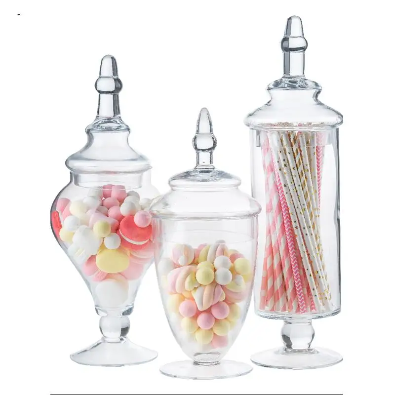 

Glass Candy Jar Transparent Storage Jar with Lid Jar Decoration European Style Home Decoration Kitchen Supplies Cereal Dispenser