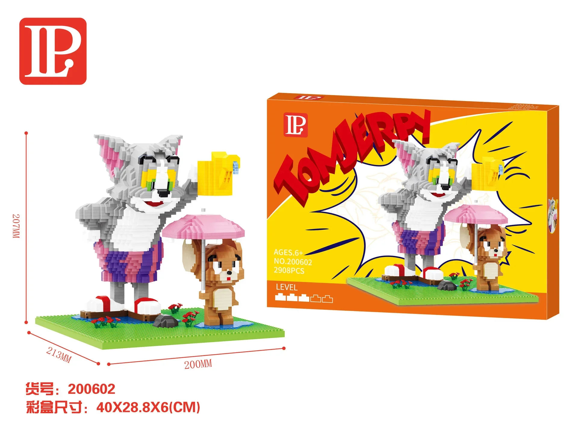 Micro blocs de construction Tom et caution, scène de chat et de souris, modèle d'assemblage 3D, anime drôle, mini brique, figurine, jouet pour cadeau de Noël