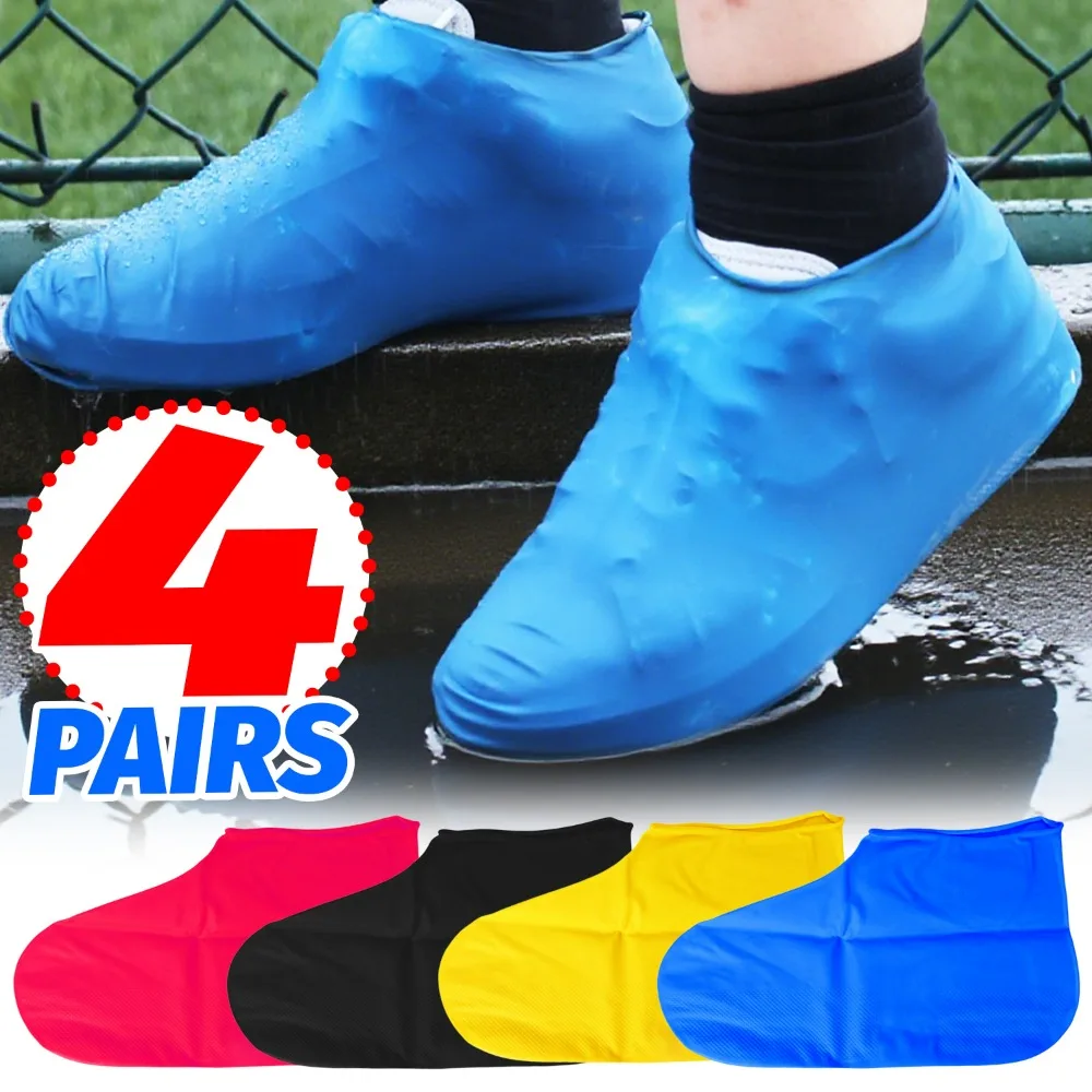 

Latex Waterproof Rain Shoe Cover Universal Reusable Bicycle Riding Anti Slip Overshoes for Outdoor Fishing Travel Gear Unisex