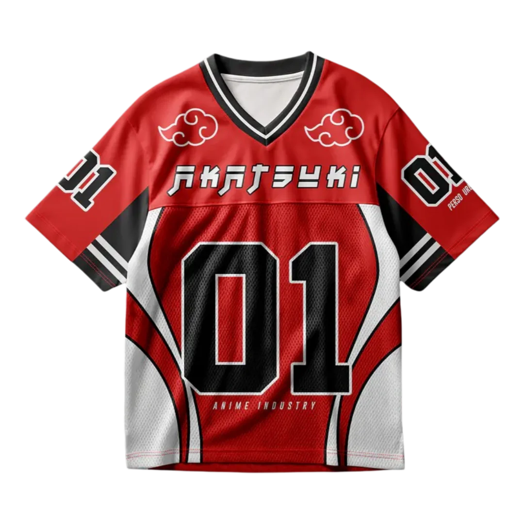 Naruto Akatsuki #01 AOP Anime Print Football Jersey Family Summer Adults Kids Athleisure T-Shirt Breathable Quick Dry Streetwear