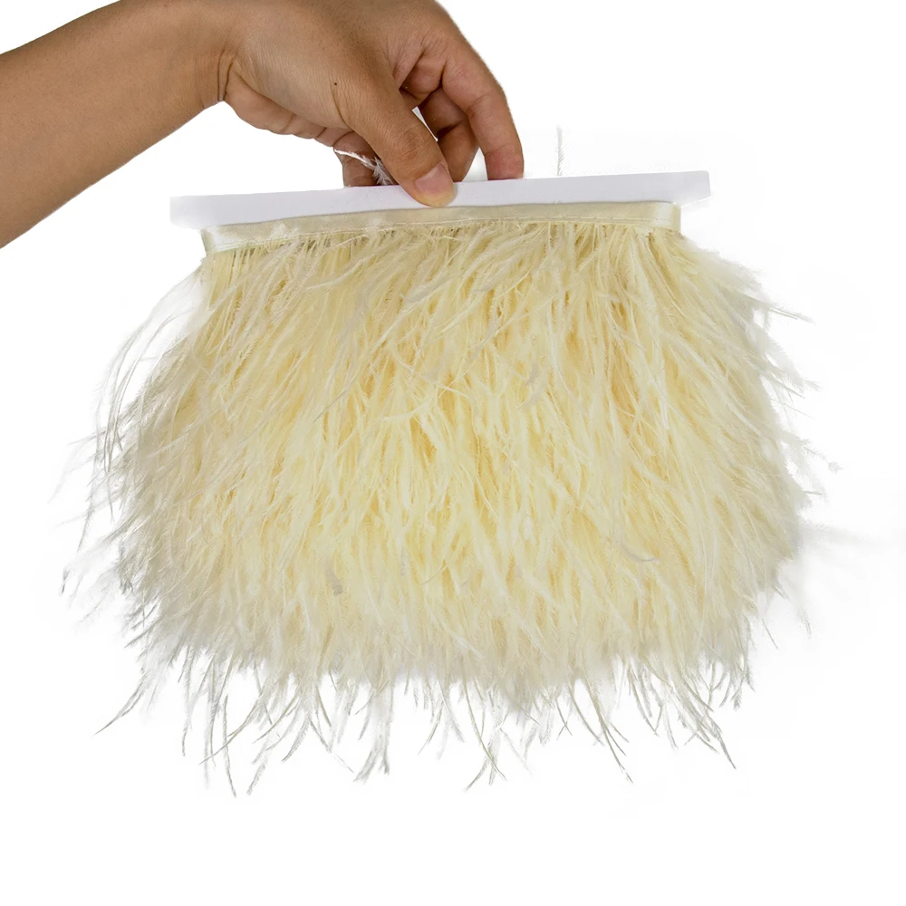 Fringe Ribbon Sewing - Rumbai Bulu Burung Unta yang Lembut