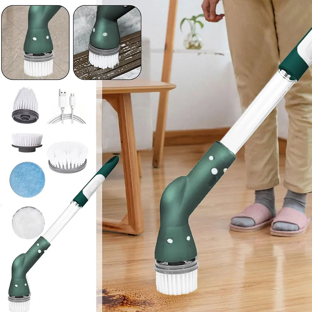 Electric Spin Cleaner Cordless Power Scrubber with 6 Replacement Brush Heads Power Shower Scrubbers Handheld Floor Cleaning Tool