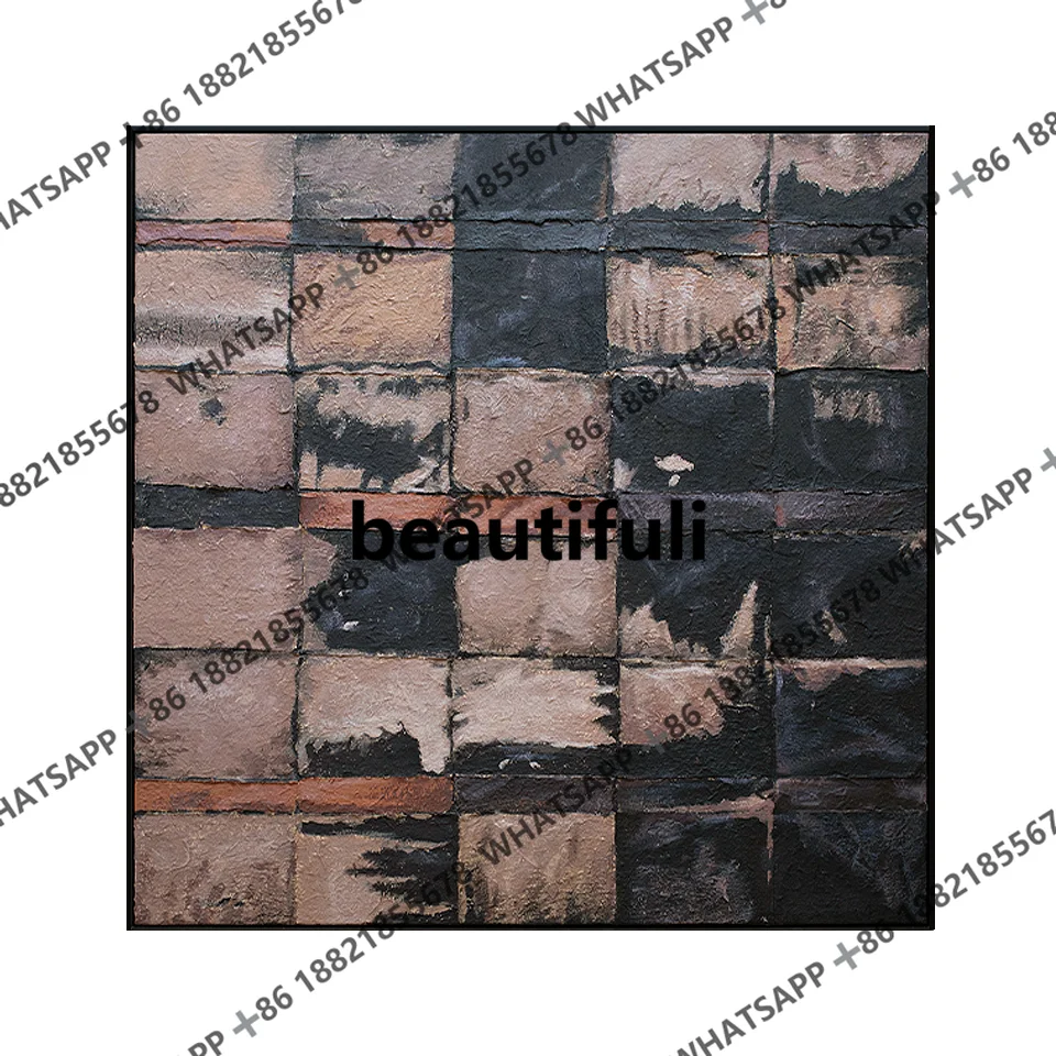 

Art abstract painting wabi sandy wind retro high sense living room entrance villa hanging painting