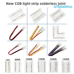 COB Connector 5mm/8mm/10mm 2pin/ 3/ 4pin L Shape Single  Double Head Connector with Cables Solderless Corner Led Strip Connector