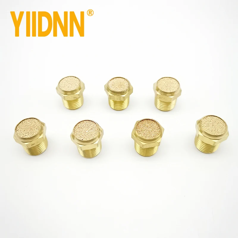 Pneumatic solenoid valve copper Air Breather Vent muffler Male NPT1/8'' 1/4'' 3/8'' 1/2'' 3/4'' 1'' Brass Fitting