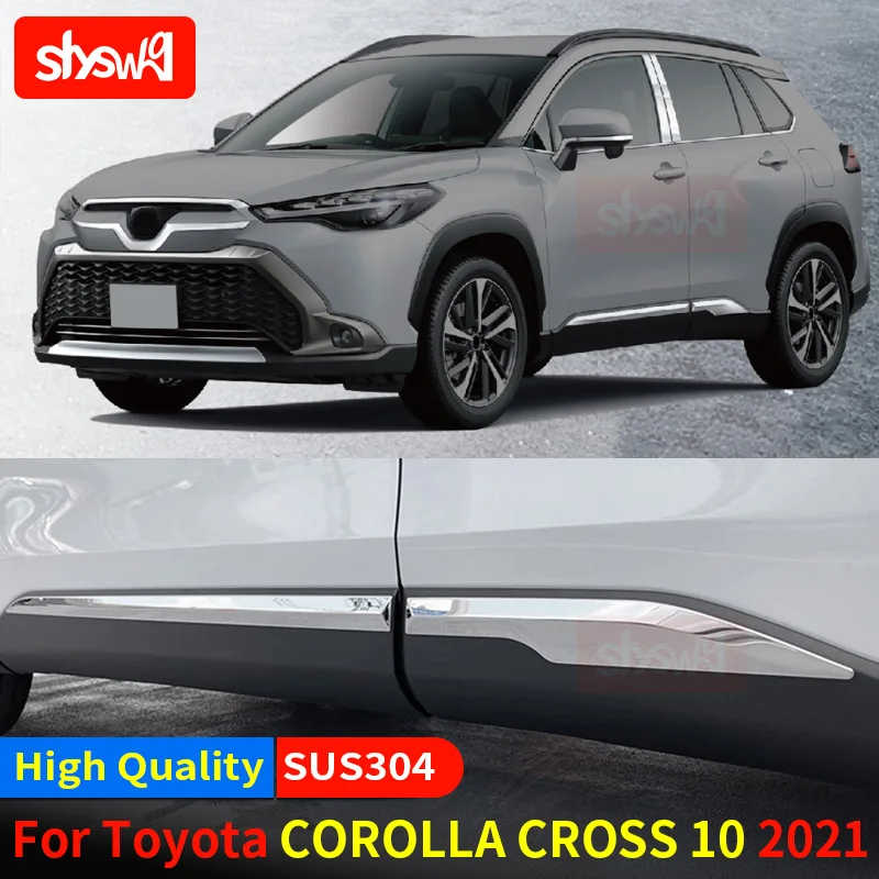 Fit For Toyota Corolla Cross 10 2021 2022  New Exterior Accessories 4PCS SUS304 Chrome Side Body Part Molding Trim Styling