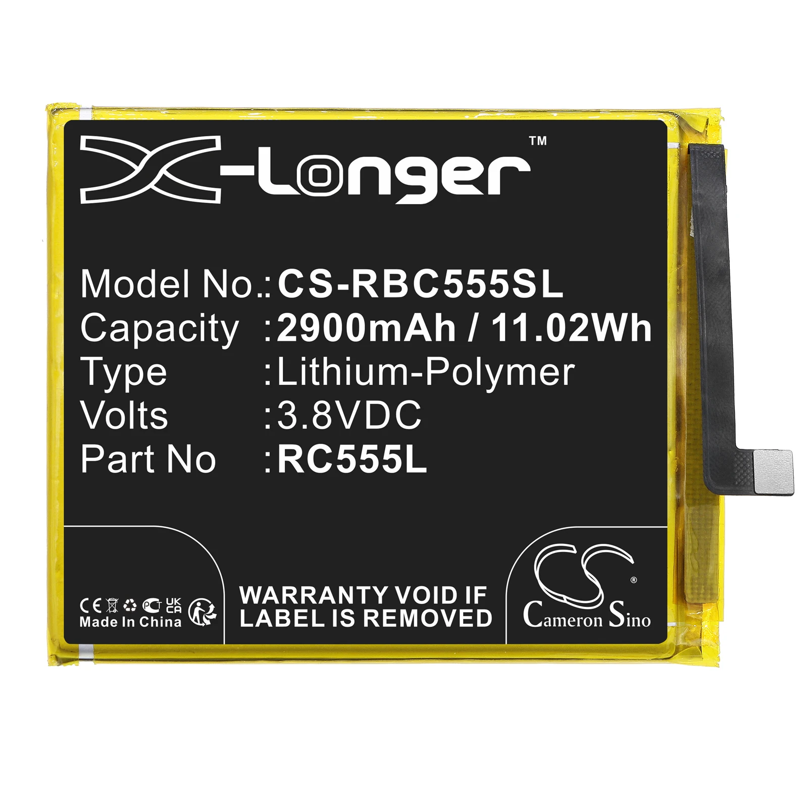 Cameron Sino 3.8V 2900mAh Mobile, SmartPhone Battery RC555L for Orbic Wonder, RC555L, A1203, ORB555LBVZPP +TOOLS KIT