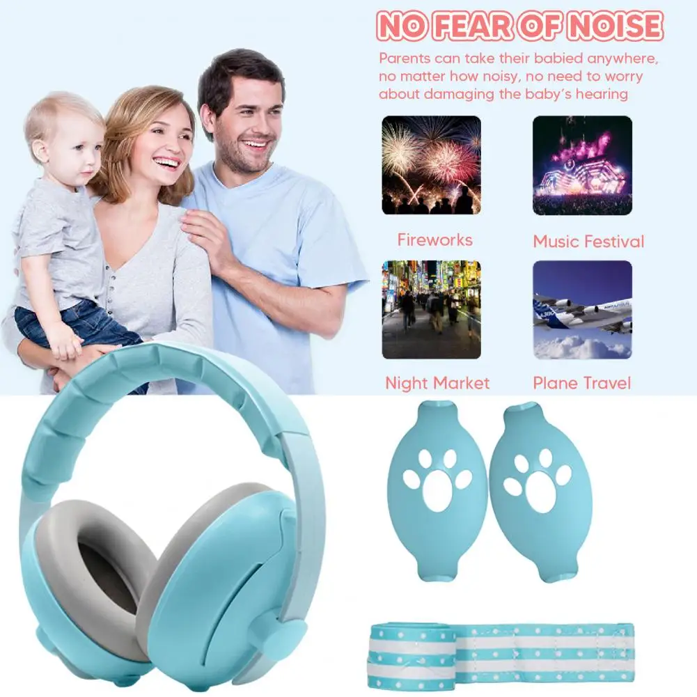 

Baby Noise Reduction Earmuffs Breathable Noise Cancelling Baby Earmuffs with Adjustable Headband for Skin-friendly for Noise