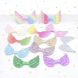 20Pcs 50*33mm Glitter Powders Iridescence Angel Wing Appliques Colorful Cupid Wing Fairy Wing for DIY Toy Headwear Bow Decor