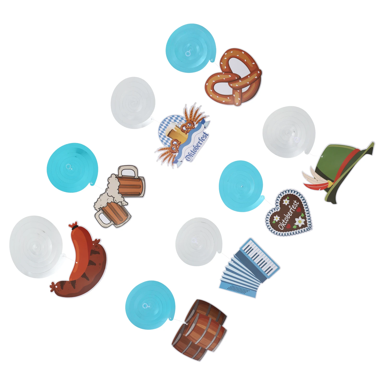 

30pcs Hanging Swirl Decor Oktoberfest Pendant Party Supplies Paper Beer Festival Decoration Wall Window Door Banner