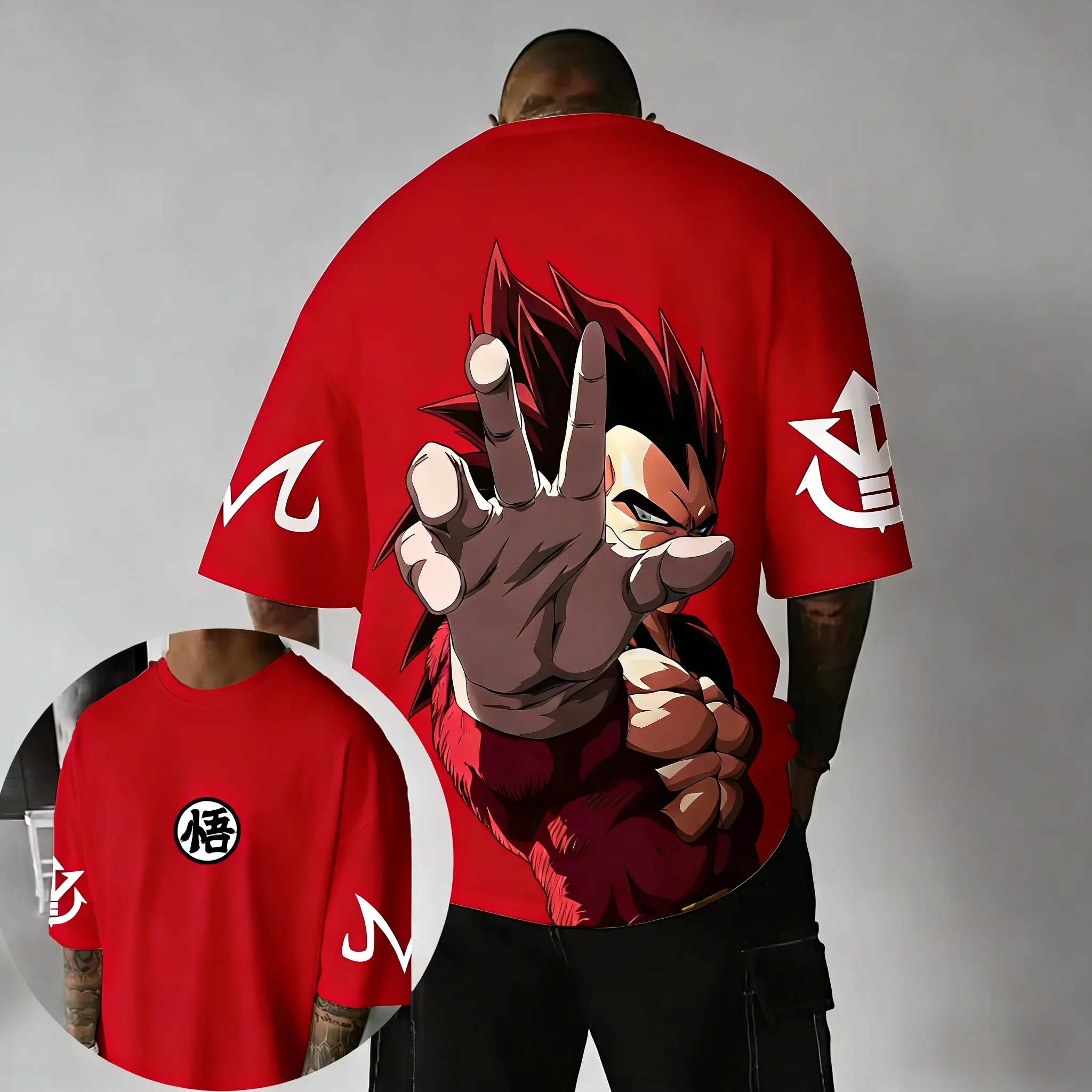 

Летняя футболка 2026 Dragon Ball в стиле ретро из чистого хлопка, мужская, оверсайз, с коротким рукавом, семейная, унисекс, детская, повседневная