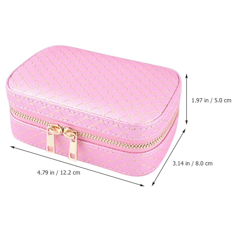 

Travel Jewelry Box Small Portable Organizer Case Lightweight for Earrings Necklaces Brooches Travel Jewelry Storage