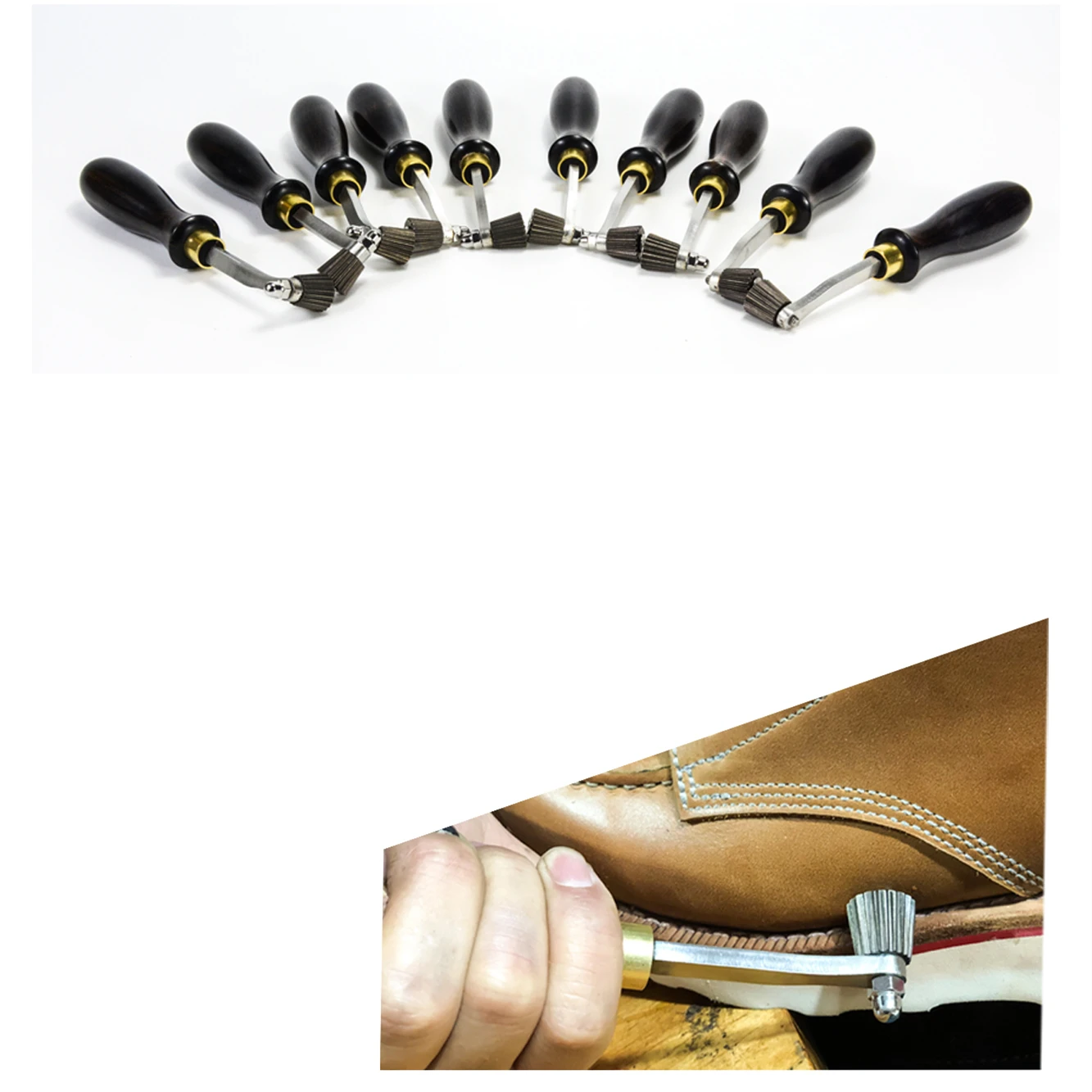 EE1 Leather Craft Shoemaker Cobbler Sole Edge Embossing Scroll Wheel Decoration Tool Press Extrude Texture Wheel Marker Tools