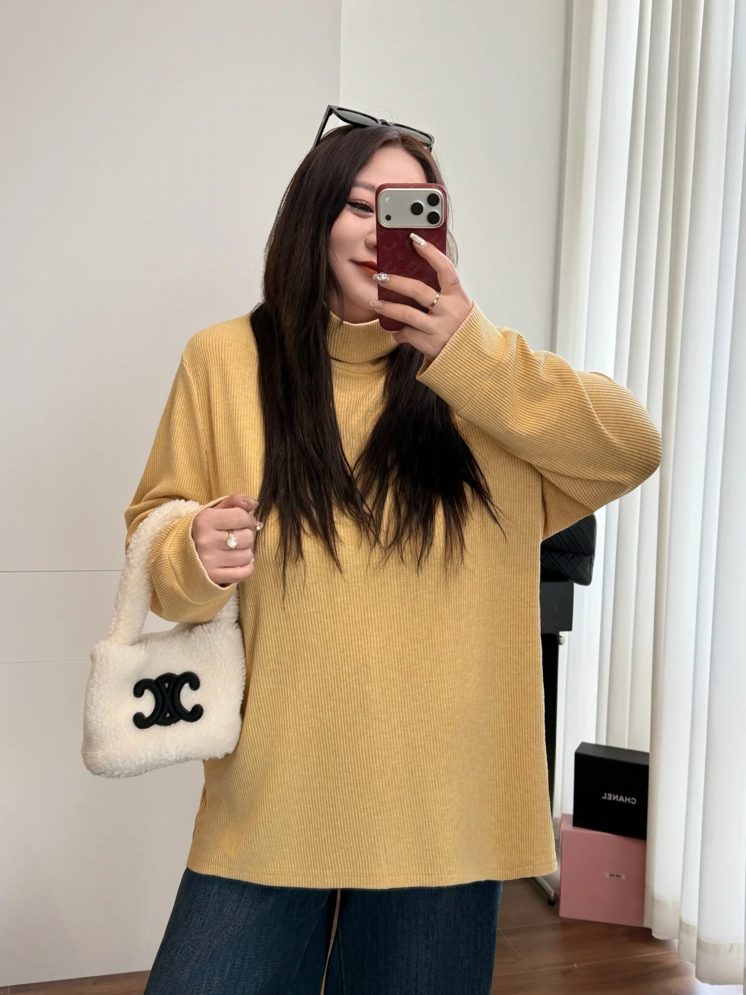 

plus Size Women's High Collar Long Sve Base irt Versatile Casual Autumn Winter Thiened Sister's Simple Sle Knitwear