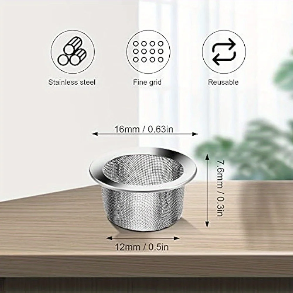30 Pieces Screen Filter, 1/2 Inch Stainless Steel Metal Screen Filter Mesh Screen Filter for Tobacco Pipe