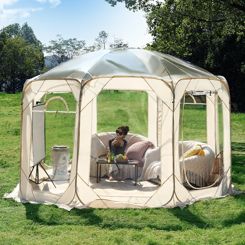 

4-15 Person Transparent Tent Waterproof Rainproof Bubble House Sun Room PVC Courtyard Restaurant Shed Outdoor Camping Supplies