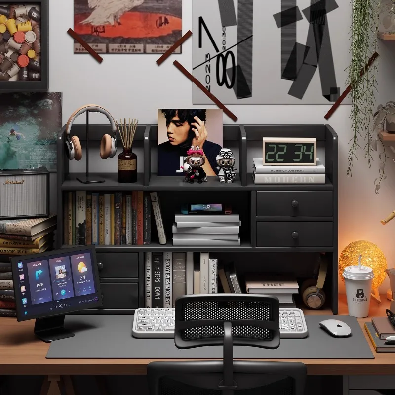 

Desktop Shelf Desktop Solid Wood Bookshelf Office Vertical Multi-layer Small Bookcase