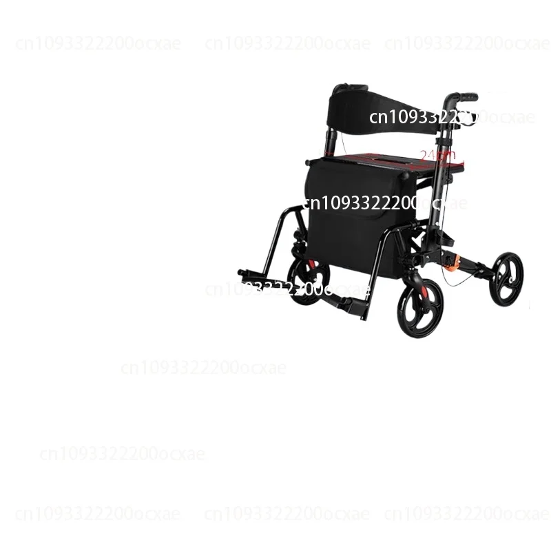

Foldable Four-wheeled Shopping Cart Walker with Seating for Outdoor Use