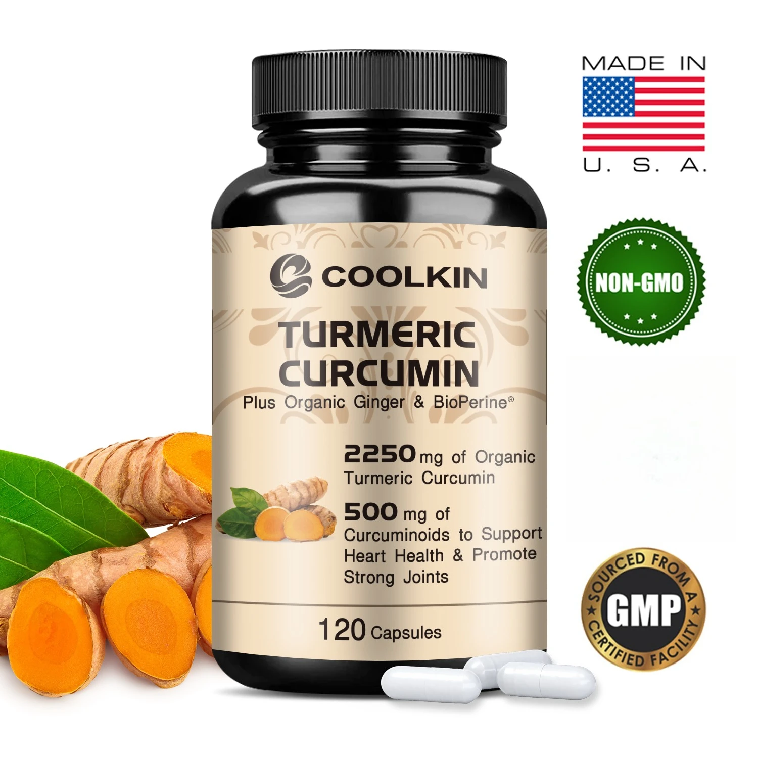 

Turmeric Curcumin - Natural Joint Support,Relieve Joint Pain, Support Brain Health & Heart Health and Immune Booster