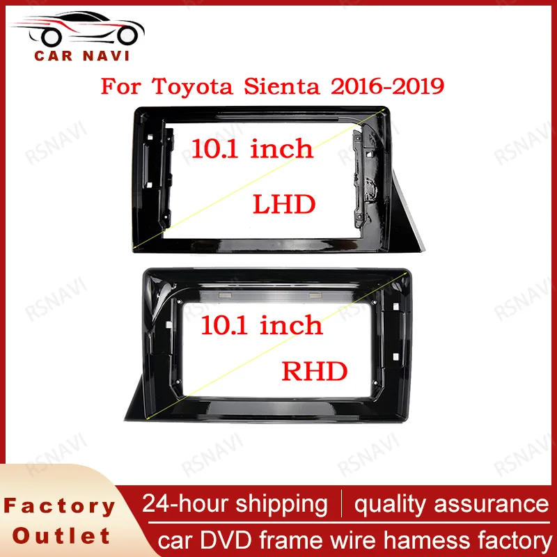 RSNAVI Car Stereo Audio 10.1 INCH Big Screen facia Frame For Toyota Sienta 16-19 2Din Dash Fitting Panel Frame Installation Kit