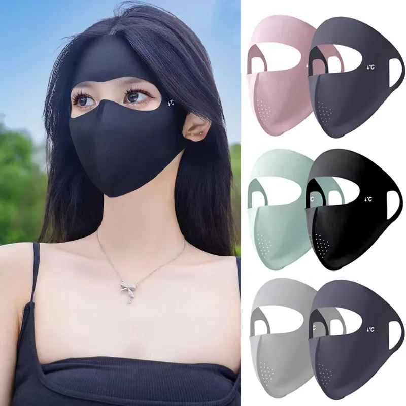 1-10PCS Cooling Breathable UV Protection Face Mask Lightweight Stretchy Full Face Balaclava for Men Women Outdoor Beach Sports