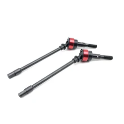 INJORA Metal Front Dogbone Axle CVD Drive Shaft Silver/Red for RC Crawler Axial SCX10