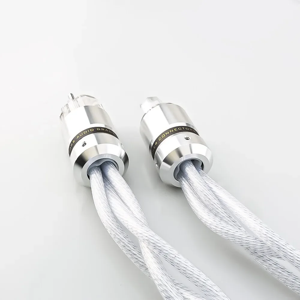 HIFI Power cable US/EU AC Audiophile audio amplifier DAC filter Schuko Power Cord Made of 3 OCC 5N OCC Silver plated