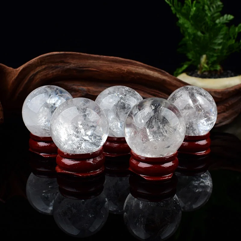 1pc Natural Crystal Clear quartz Ball Mineral Specimen Healing Stone Reiki Crystal Ball Crafts Home Desk Decor Souvenir DIY Gift