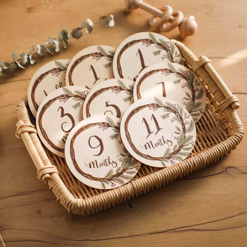 Boîte d'accessoires de photographie en bois pour bébé, accessoire de prise de vue de fleurs et de vignes, carte ATA Lestone en bois, accessoires pour bébé