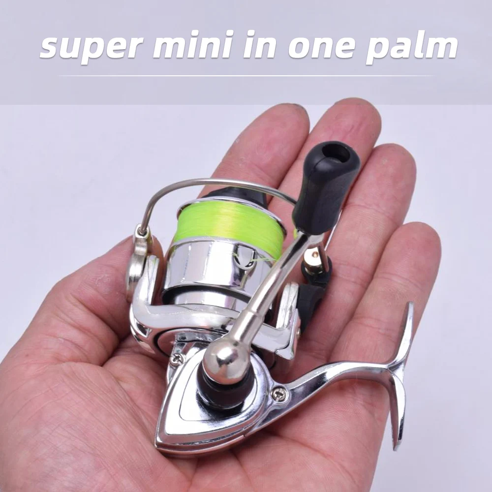 1 mini metal spinning wheel, micro object fishing wheel, fishing throwing pen, fishing rod, special small foot loaf