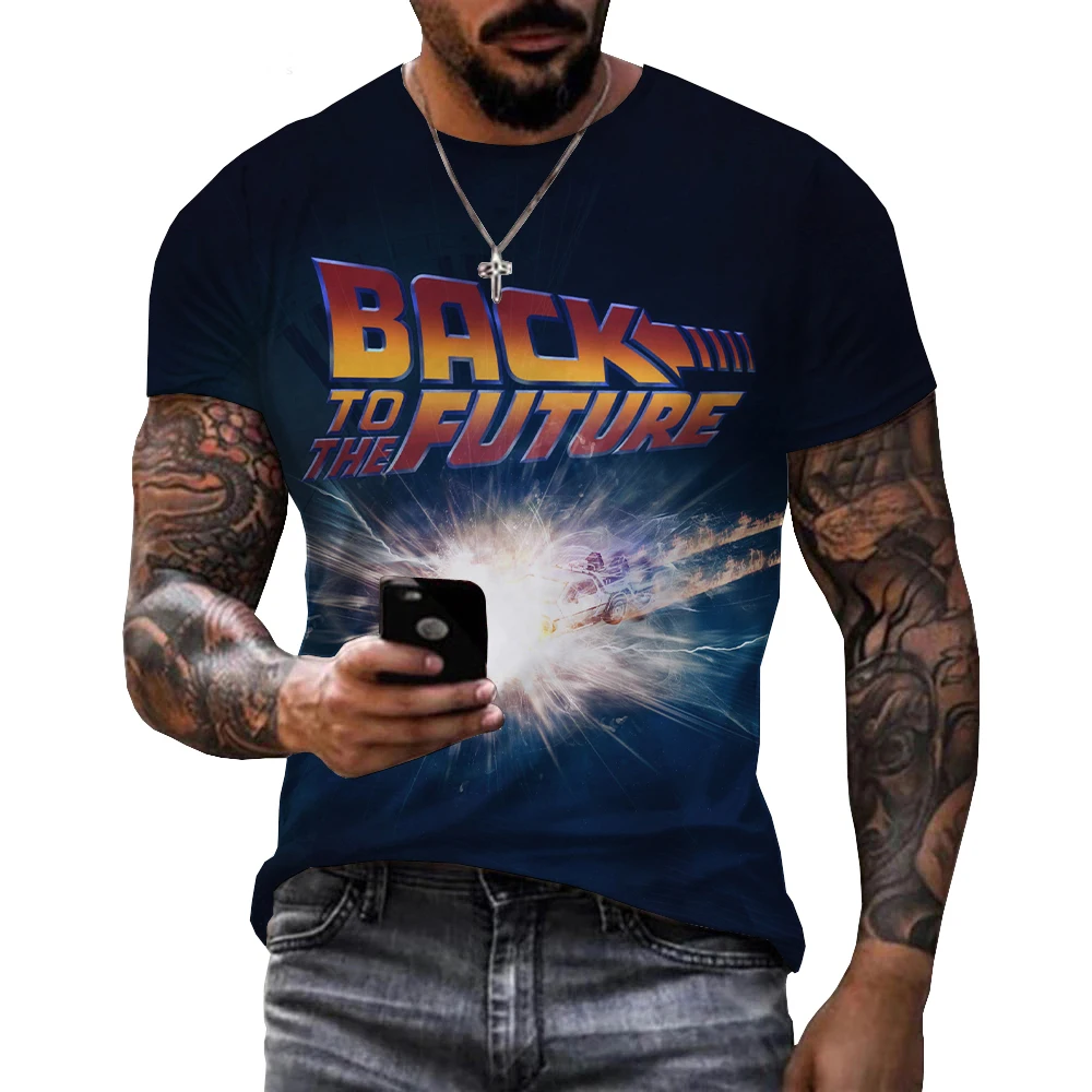 Tshirts Movies Back to the Future 3D Print Summer Tees Streetwear Crew Neck  Short Sleeve Cartoons Oversized Men Tops Clothing