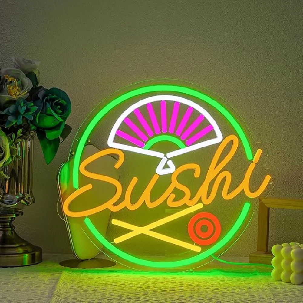 

Japanese Sushi LED Neon Light, Colorful Neon Sign, USB Powered, Restaurant, Home, Bar, Kitchen, Cafe Wall Windon Open Decoration