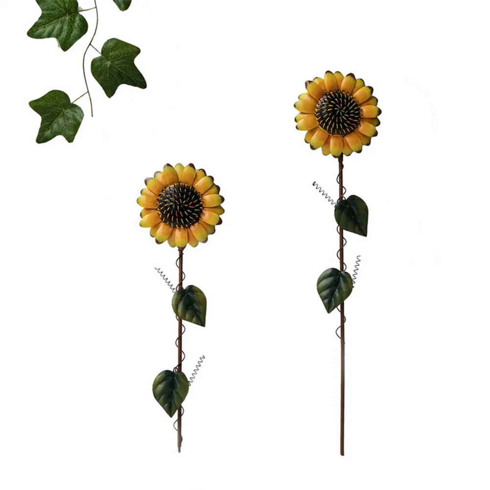 

Sunflower Garden Stakes Metal Outdoor Decorative Plant Ornament For Lawn Yard Patio Rustic Flower Insert Rod Gardening