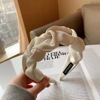 1 adet moda saç bandı beş çiçek düz renk kıvrımlar desen saç çember bantlar tasarımcı kadınlar için Hearband saç aksesuarları