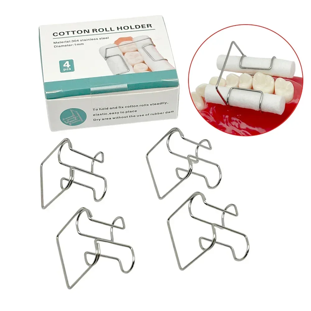 

4Pcs/box Dental Cotton Roll Holder Clip Orthodontic Dentist Stainless Steel Tool Clinic Lab Supplies Cotton Holde Materials Tool