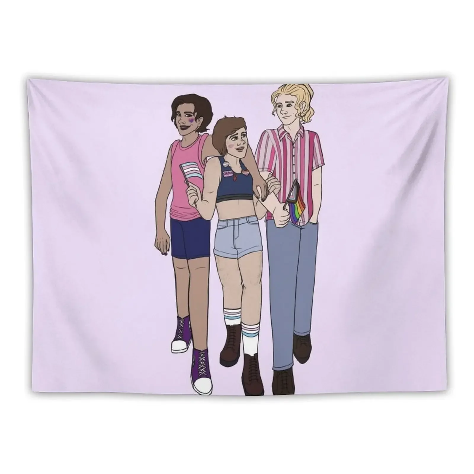 Trans Derek Pride B Tapestry Living Room Decoration Bedroom Decor Aesthetic Tapestry