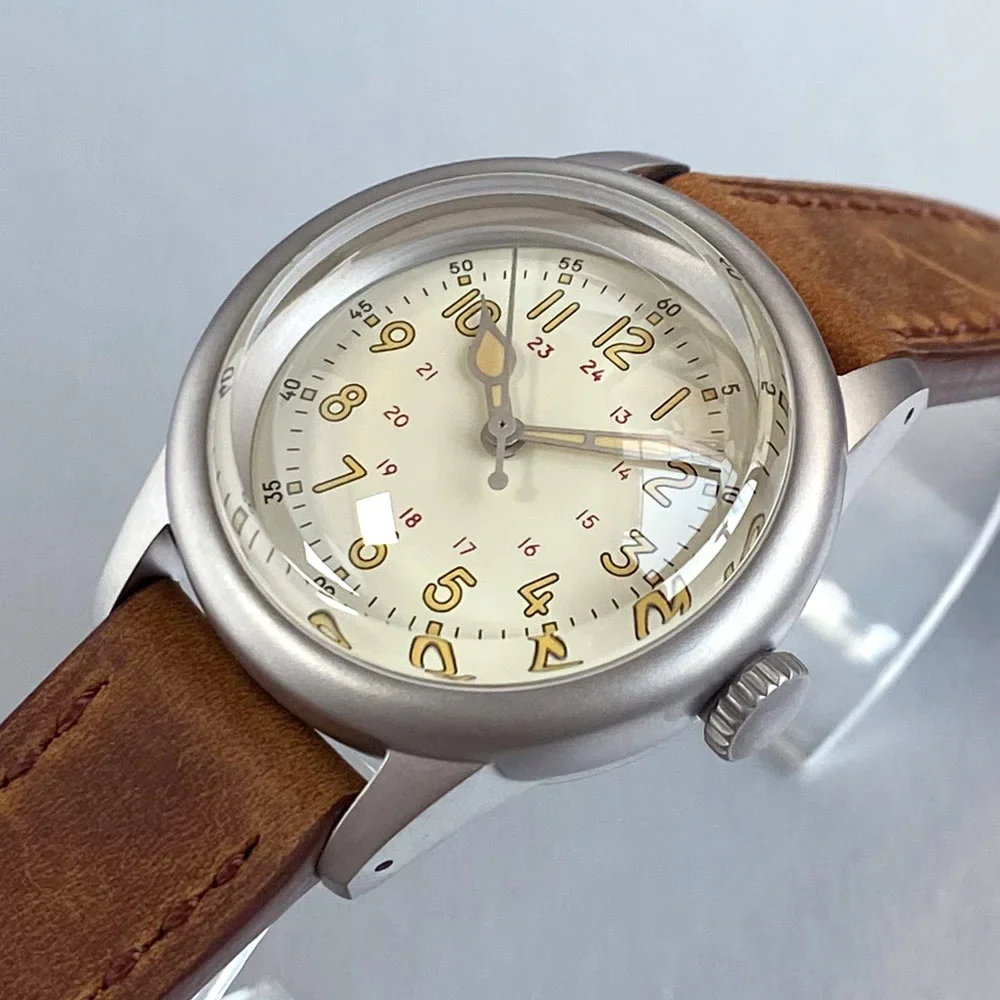36mm Retro Field Bubble Dome Glass Watch NH35 Automatic Movement Luminous 20Bar Waterproof Watches Military Wristwatch