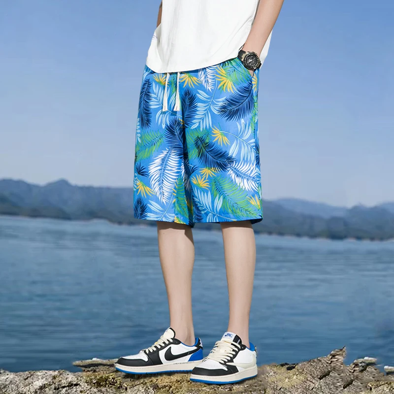 

Qui Dry Loose Fit Summer Beach orts Men's Lightweight Casual Mid-Length Outerwear Breathable Comfortable Elastic Waist