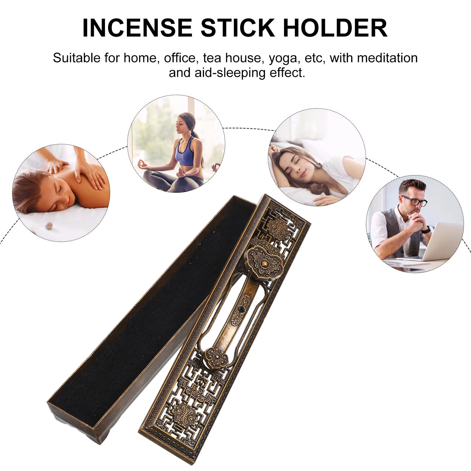 

Vintage Style Chinese Incense Stick Burner Desktop Retro Table Incense Stove Home Decoration Relief Gift For