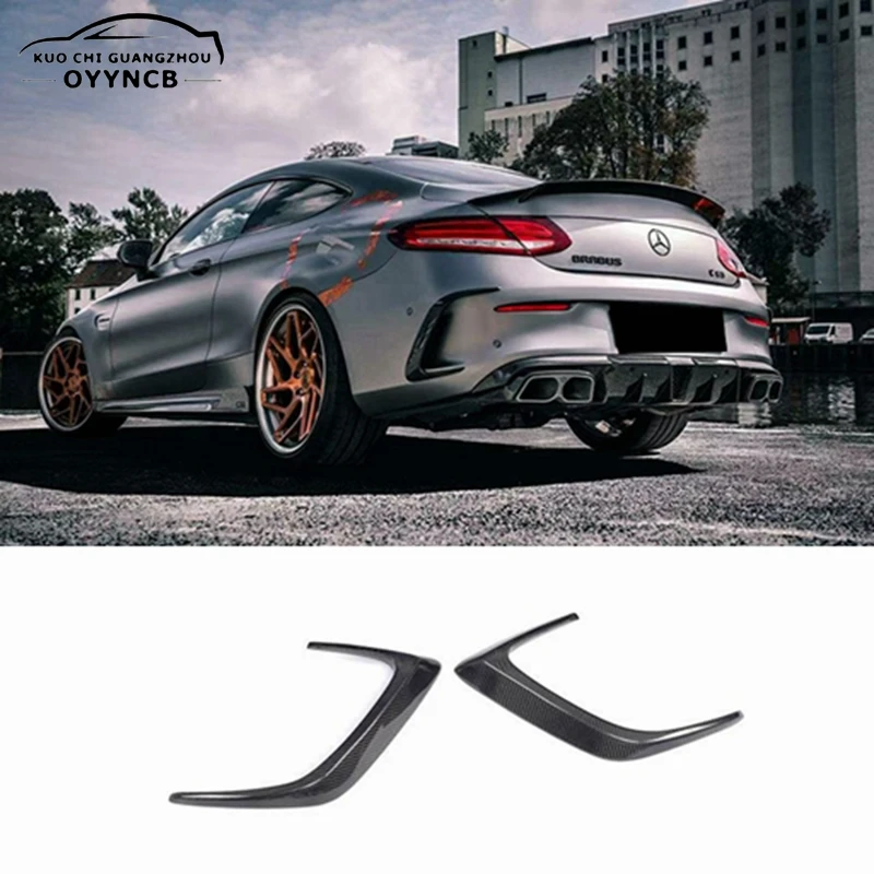 Carbon Fiber Rear Side Front Air Outlet Diffuser Spoiler For Mercedes Benz C-Class W205 2-door C43 C63 AMG 2014 - 2019