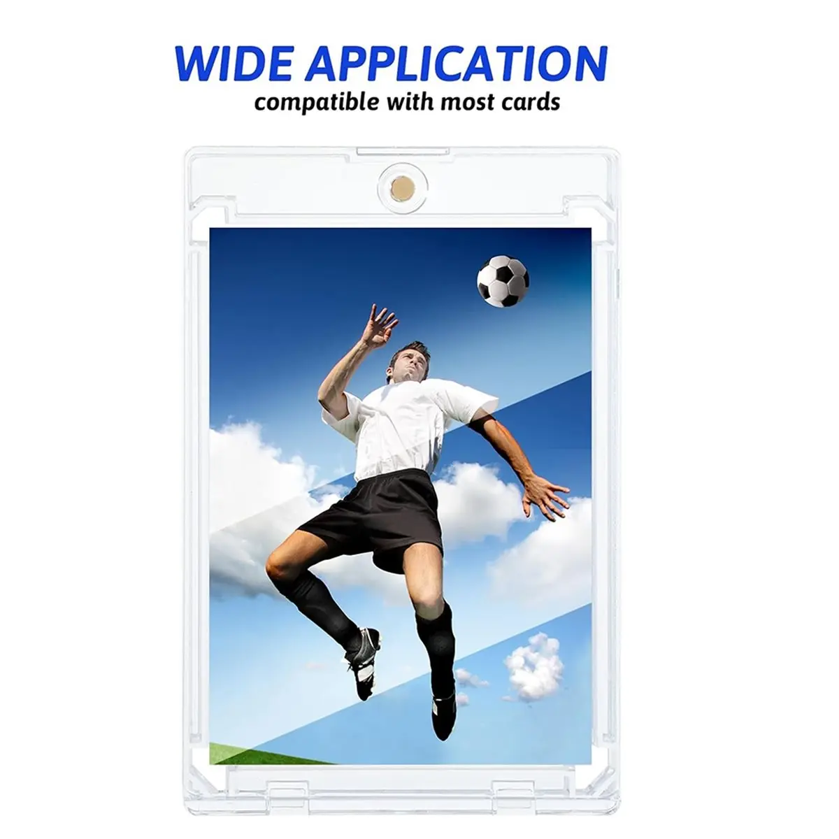 COFA 20PCS Magnetic Card Holders, Magnetic 35pt One Touch Card Holders, U-V Protection Hard Plastic Display Case Clear