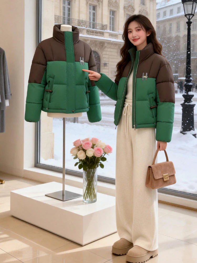 

Ele ort down Jaet Women's Thiened Luxury Cotton Coat Small Size Fce Lined Winter New Sle Fraance Sle