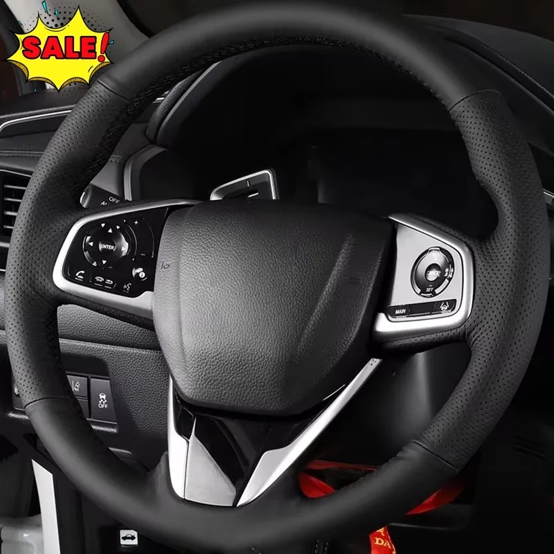 

Customizable Handmade Genuine Leather Steering Wheel Cover For Honda Civic 10 2016-2019 CRV CR-V 2017-2019 Clarity 2016-2018