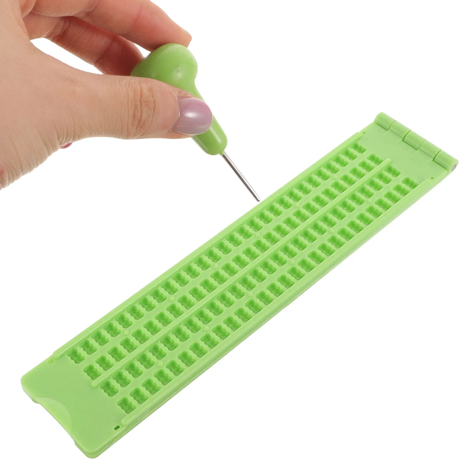 

Plastic Braille Writing Fingerboard 28 Durable Lightweight for Blind Easy Use Stylus Kit Health Care